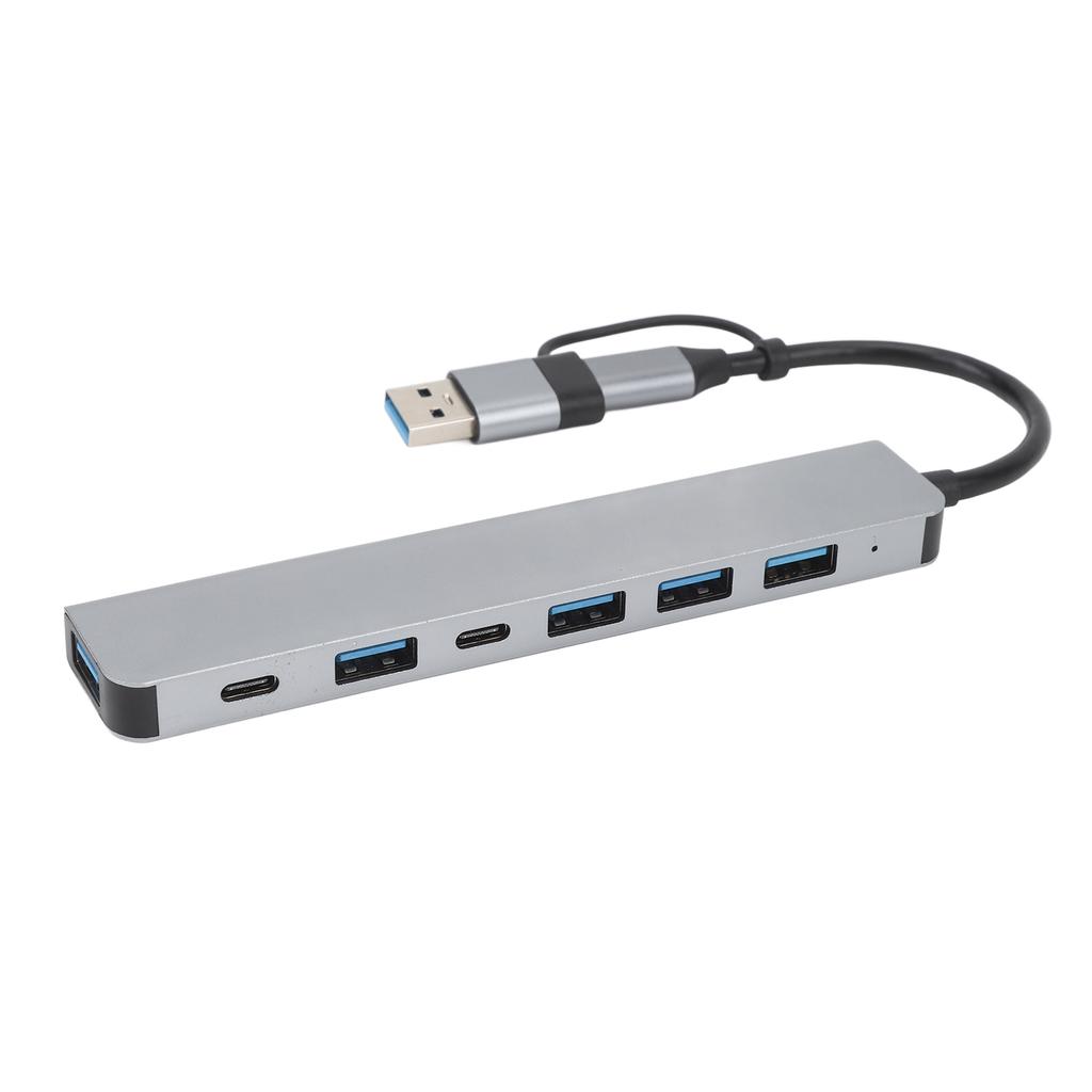 USB Type C Hub High Speed 1 USB3.0 4 USB2.0 2 Type C Port Aluminum Alloy USB Splitter for Laptop Tablet Phone PC