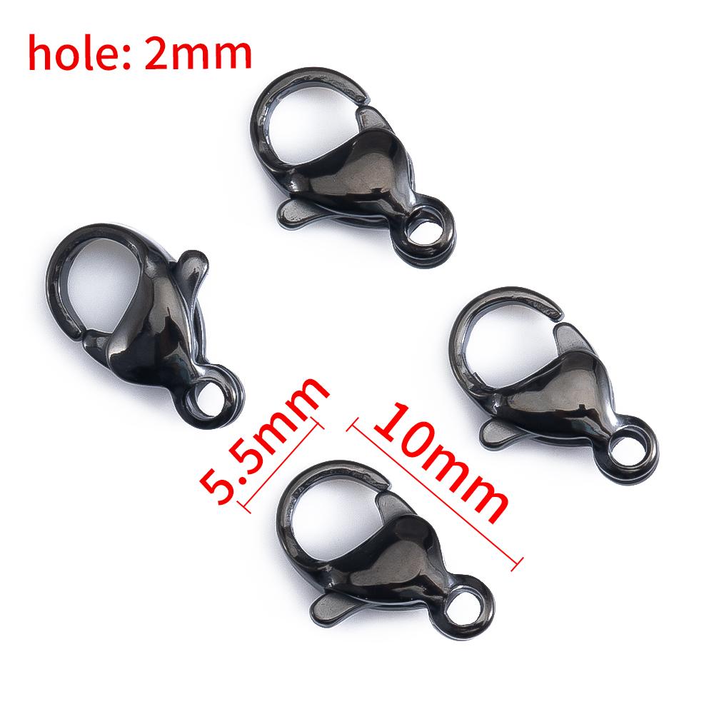 20pcs Black Stainless Steel Lobster Clasps 9/10mm Connector Clasp for DIY Bracelet Necklace Chain Claw Jewelry Making Supplies