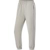 Li Ning Fitness Series Solid Color Mid Waist Comfortable Breathable Loose Cuff Knit Sports Pants Women Bottoms Stone-Grey AKLTA56-1