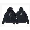 Mens Oversized Streetwear Hoodie With Distressed Zipper Graphic Print Cotton Long Sleeve Pullover Casual Wear