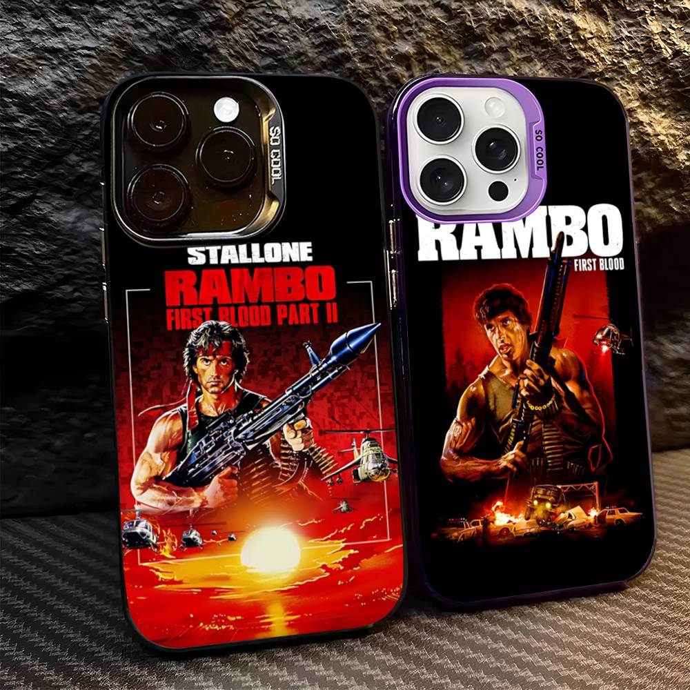1pc Movie Rambo First Blood Phone Case For IPhone 16 15 14 13 12 11 17 Pro MAX Plus Pro Matte Shockproof Cover