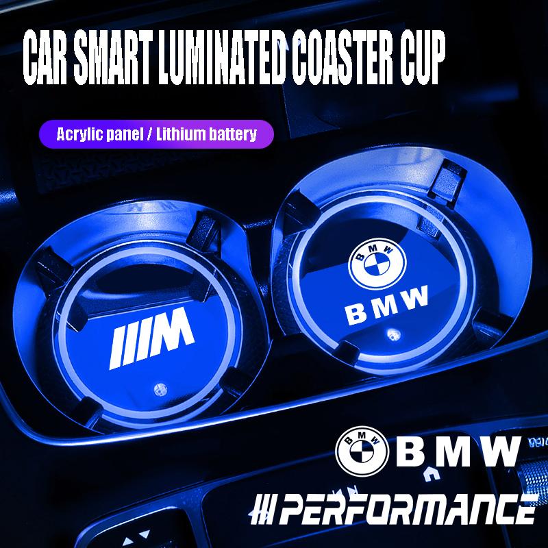 BERV3 Car Smart Illuminated Coaster Water Cup Bottle Holder Anti-slip Pad Auto StickeFor BMW X1 X2 X3 X5 X4 X6 X7 iX3 F20 F10 F07 E70