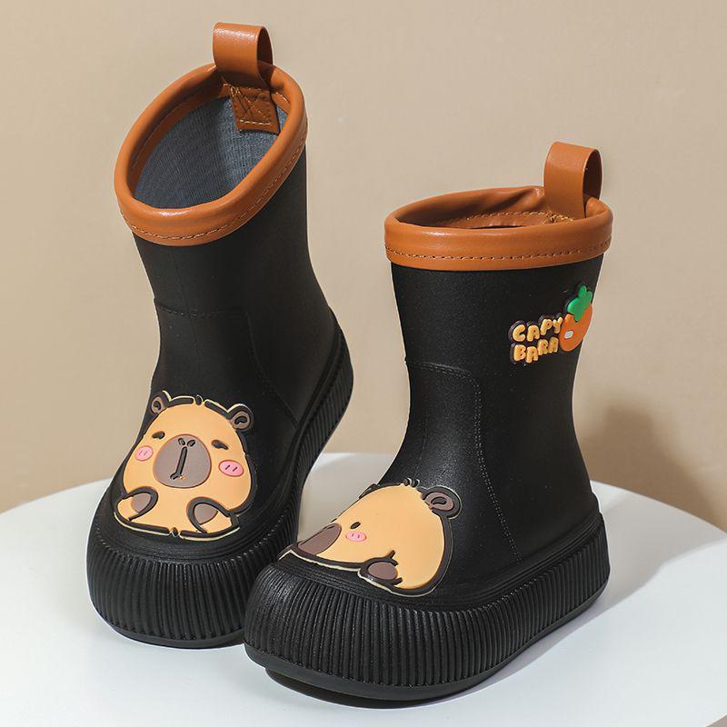 Kinder-Capybara-Gummistiefel: Süß, Wasserdicht, Rutschfest, Niedriger/Mittlerer Schaft, Warm