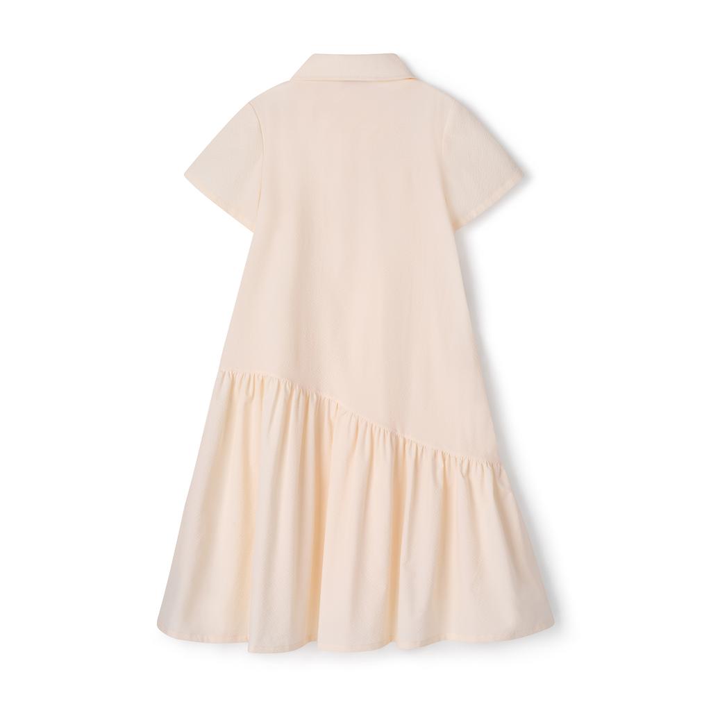 Es Mier Pleated Dress (Ivory)