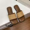Cool Slippers Women'S Summer French Sandals Beach Soft Soled Outer Shoes Small One Word Flat Bottom Weaving