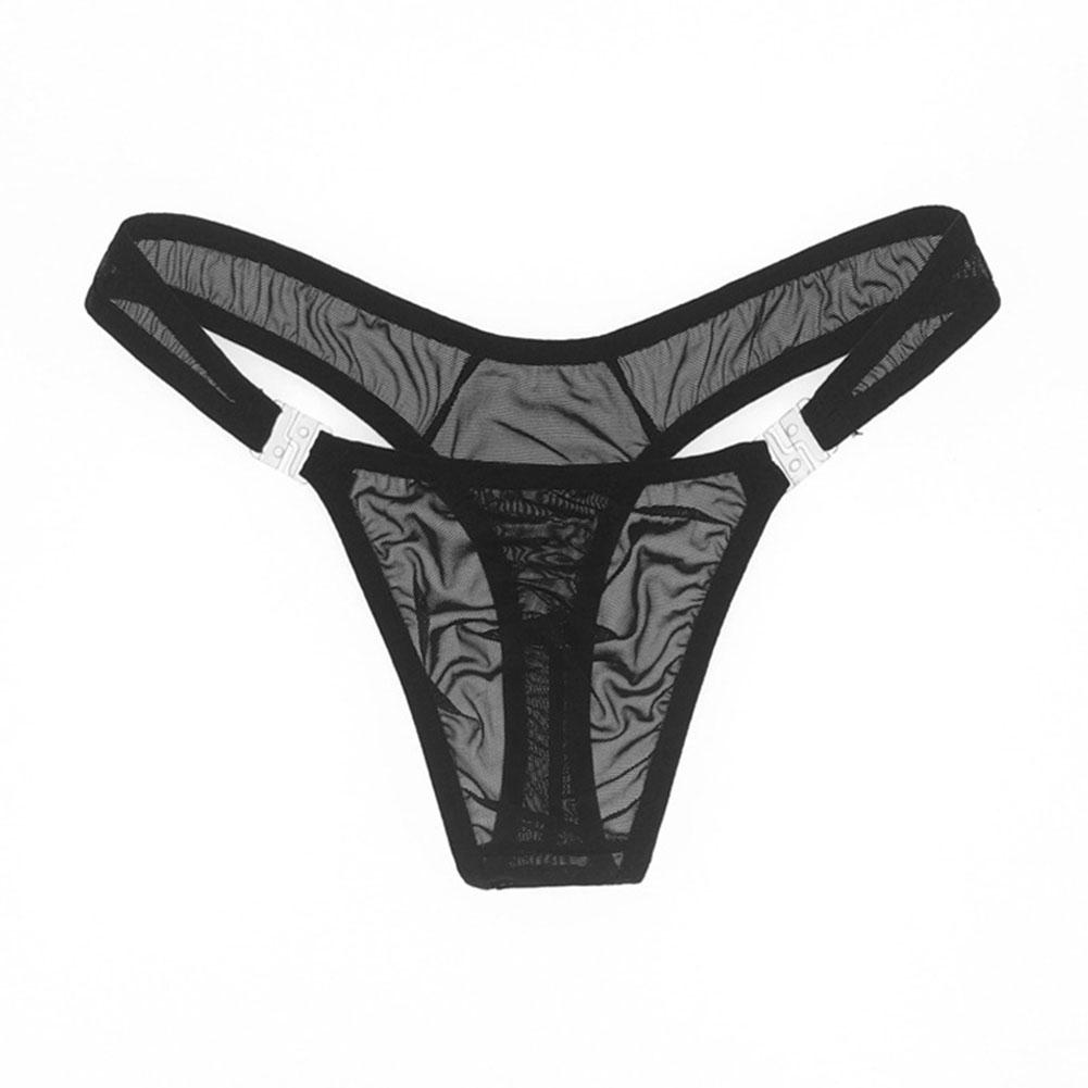 Men Thongs Breathable Ultra Low Mesh Thin Underwear Panties Elastic
