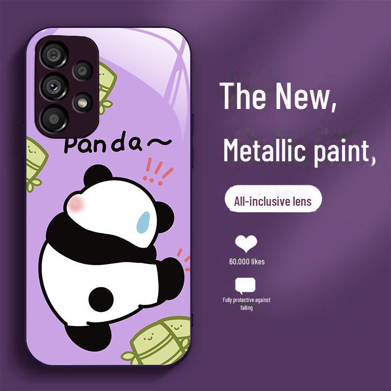 

Подходит для Samsung S10/S20 Ультра милый чехол Panda Liquid Glass - забавный дизайн национального достояния, защита от падений S23 Ultra