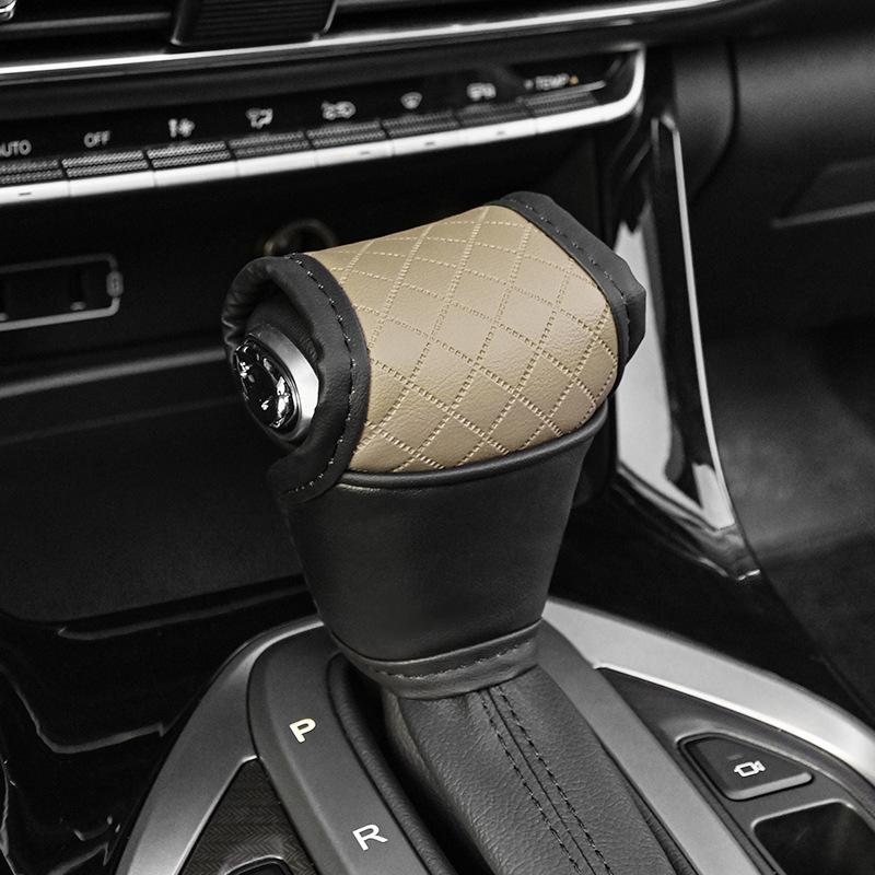 1 Pieza Cuero PU Antideslizante a Prueba de Polvo Protector de Pomo de Palanca de Cambios Universal Cubierta de Palanca de Cambios de Coche Accesorios de Decoración Interior para Palanca de Cambios