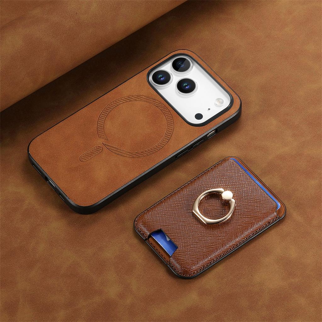 2 in 1 Detachable Card Solt Leather Wallet Case For iPhone 17 Pro Max 16 Plus 15 14 13 12 11 17air 16E SE4 Magnetic Ring Holder