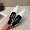 Fashion 2024 new summer low-heeled stylish pointy comfortable women's half slippers