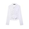 European Style 2026 Women's Elegant Stretch Pleated Poplin Shirt