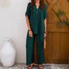 Women's Loose Casual Suit Set, Color Short,Sleeve Pants Set