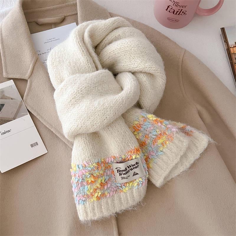 

2024 Candy Dots Winter Scarf: Soft, Vibrant, Knitted Wool белый
