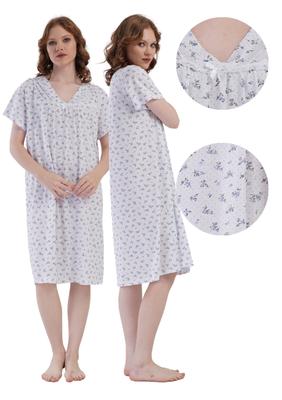 Women's Cotton Nightgown Short Sleeve 4XL Vienetta Comfortable Loose