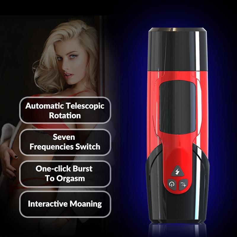 Automatický teleskopický rotační mužský masturbátor 7 nastavitelných režimů Pussy Adult Masturbator Cup Elektrická Climax sexuální hračka pro muže
