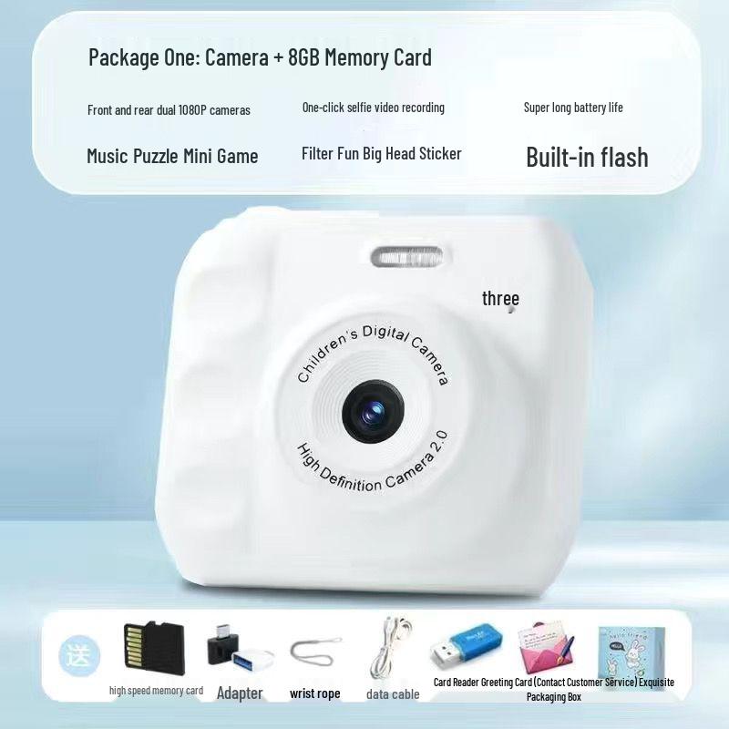 HD Aparat Polaroid z podwójnym obiektywem dla studentów - Uroczy i przenośny, Natychmiastowy transfer zdjęć do telefonu, Kolorowe zdjęcia 12MP