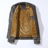 Chaqueta de Cuero Chaqueta de Cuero para Hombre Más Terciopelo Lavada Chaqueta de Cuero para Motocicleta