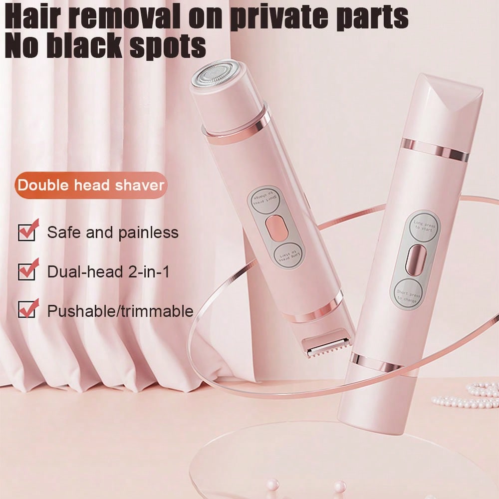 Electric Razors Shaver ,Bikini Trimmer For Women,2 In 1 Wet & Dry Electric Waterproof Razor Shaver, USB Rechargeable Dual Head Shaver