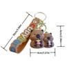 Car Ornament Cartoon Capybara Keychain Micro Landscape Desktop Ornament Keychain Pendant Doll  Gift
