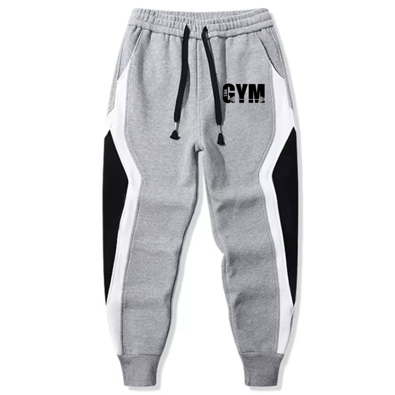 Herenmode Print Casual Broek Heren Outdoor Trekkoord Sport Loszittende Jogging Patchwork Hardlooptraining Fleece Joggingbroek