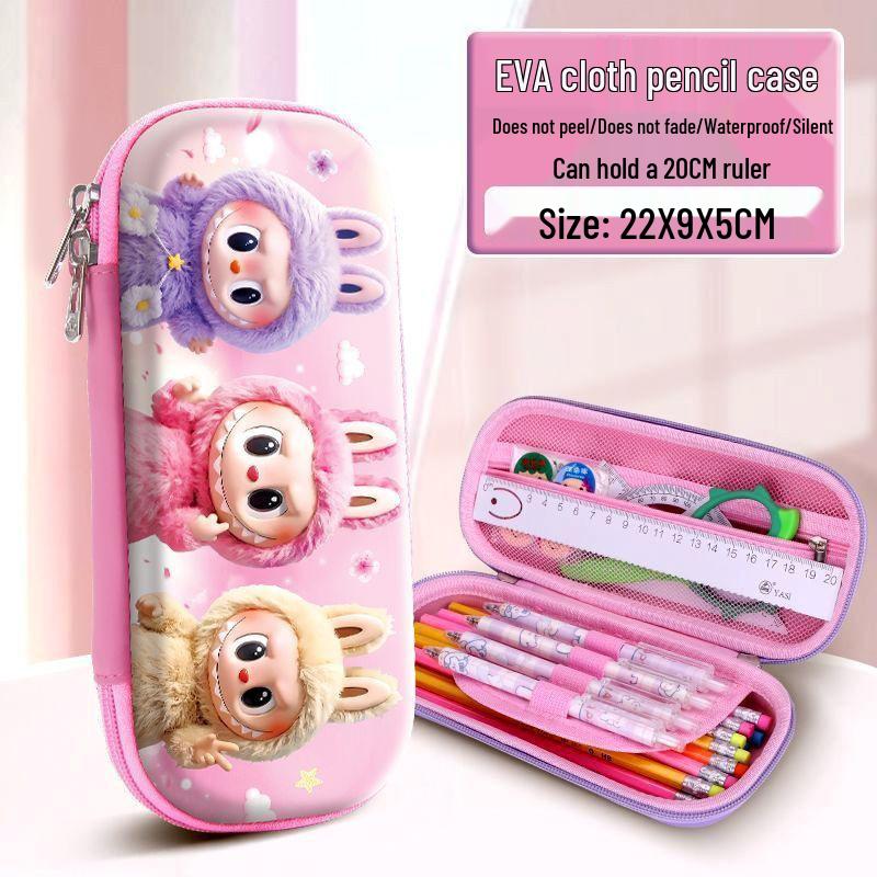 Großes Schul-Federmäppchen für Kinder - La Bu Bu Mädchen-Design - Kostenloser Versand