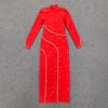 Women's Elegant Rhinestone Round Neck Slim Fit Evening Dress