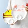 Ceramic Cow Sushi Plate Animal Shape Grid Dumpling Plate Cute French Fry Plate  Household