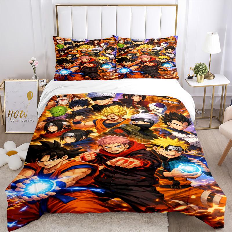 Superhero Anime Characters Print 3Pcs Bedding Setduvet Cover With 2 Bedropillowcase Home Birthday Gift