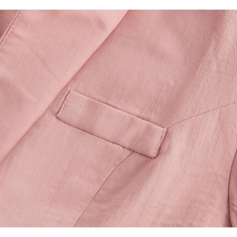 Jaqueta blazer casual colorida elegante para mulheres, casaco fino de manga 3/4 recém-chegado de primavera