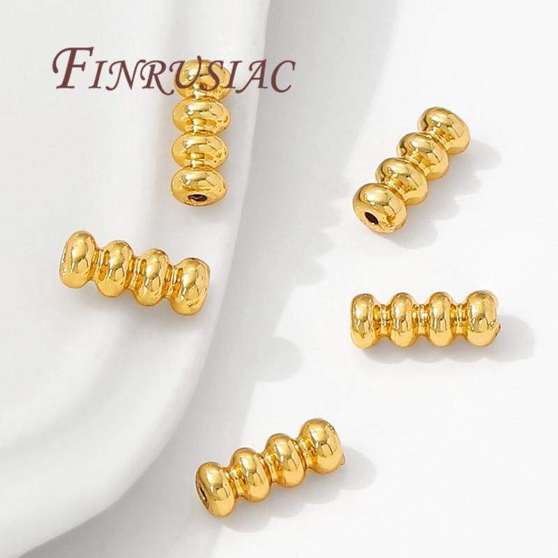 18K Gold Plated Tube Beads For Bracelets Making,Separators For Beads,Necklace Spacer Bead DIY Jewelry Accessories