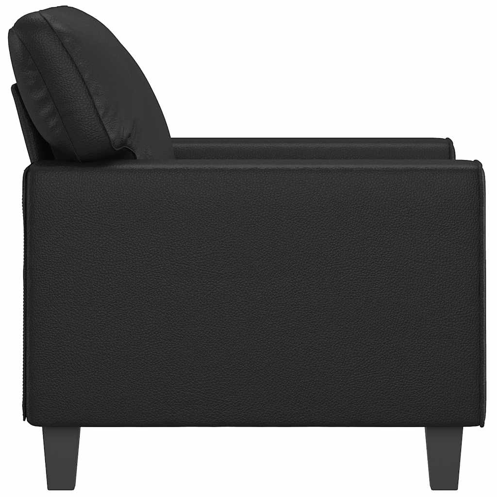 Vidaxl Armchair, Black, 60 Cm, Upholstered In Faux Leather