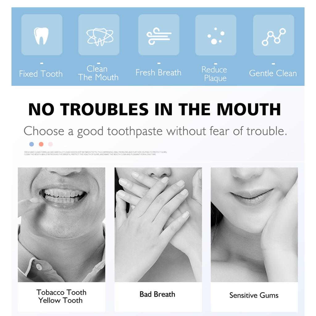 RtopR Mint Teeth Whitening Mousse 60ml Bottle Removal Plaque Tooth Stain Tartar Teeth Clearing Portable