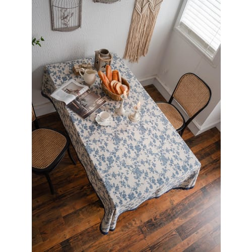 KUIYN Tablecloth, Nordic Table Mat, Dining Table Cover, Made of Natural Cotton and Linen Materials, Easy To Clean, Mildew Resistant, Thick, Durable, P
