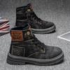 Fashion Retro Ankle Boots Men Western Cowboy Boots Man Designer Canvas Shoes Designer Men's Motorcycle Boot Plus Size Botas Hombre 2025
