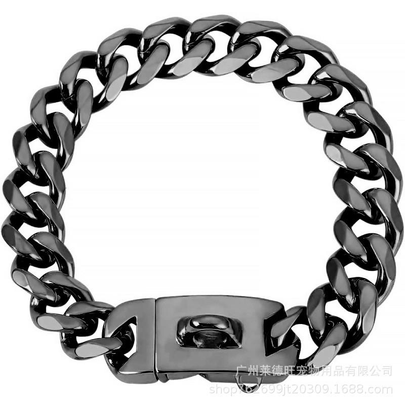 19mm Stainless Steel Dog Collar Anti-Bite Gold Pet Necklace Dogs