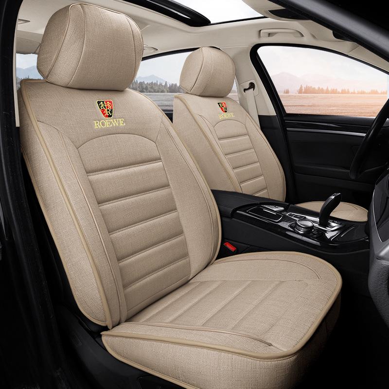Roewe Car Seat Cushion: Full Surround, Breathable Linen, Universal Fit for All Seasons