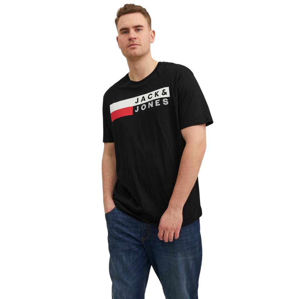 Jack And Jones Mens Logo Plus Short-Sleeved T-Shirt