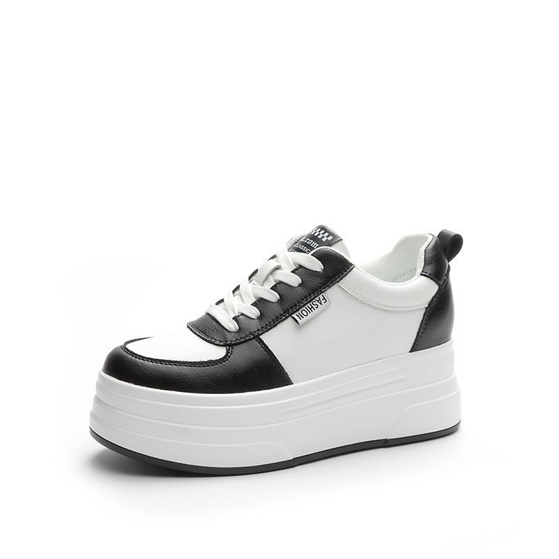 2026 autumn women's shoes new board shoes women's shoes versatile single shoes muffin thick sole heightening small white single shoes