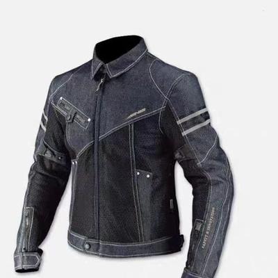 Giacca primaverile traspirante in denim a rete da corsa, ad alte prestazioni, resistente alle cadute, giacca da motociclista