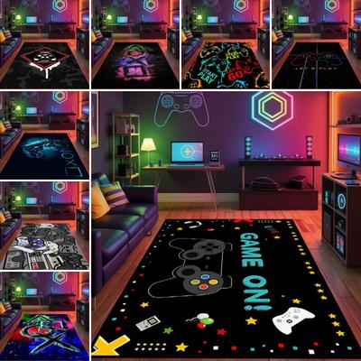 2026 New Gamer Zone Game Controller Cartoon Playroom Rug for Bedroom Living Room Sofa Home Doormat Decor, Kid Non-slip Floor Mat