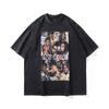 American Vibe Lazy Wind Wash Old Small Neckline Short Sleeve T-Shirt Men'S Casual Street Tide Brand Half Sleeve Tee