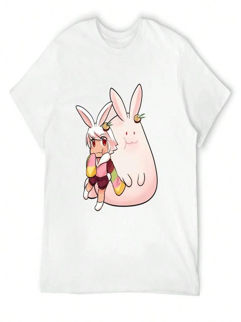 Moon Rabbit Cookie Run Kingdom Almond For Strawberry Cake Kawaii T-Shirt Oversized T Shirt Shirts Graphic Shirts Unisex