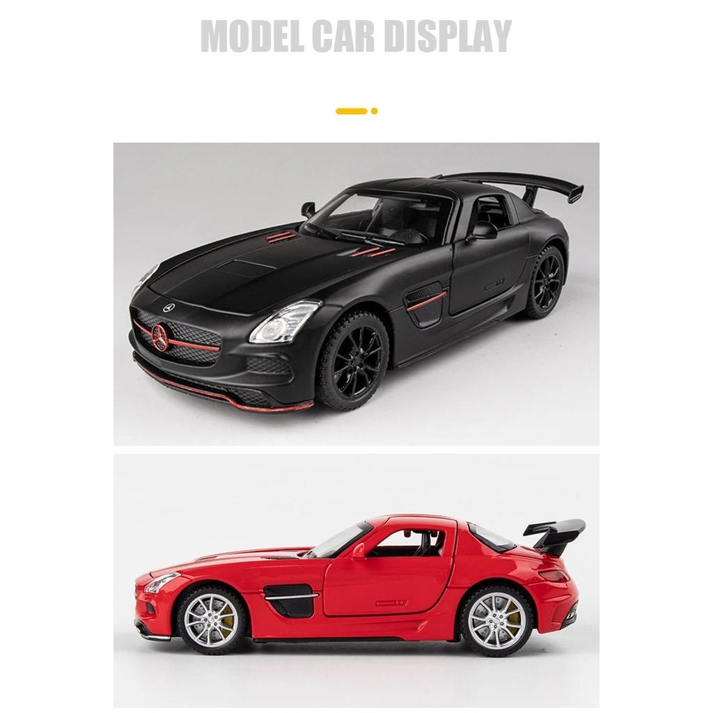 1/32 Scale Benz SLS AMG Super Sports Car Alloy Diecast Model Car Simulation Modle Car Collect Decorations Gift Box for Friend
