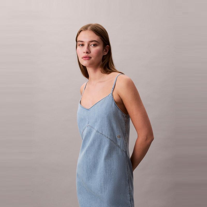 Calvin Klein Vintage French Sexy Cotton Slip Dress Women Dresses 47C742G