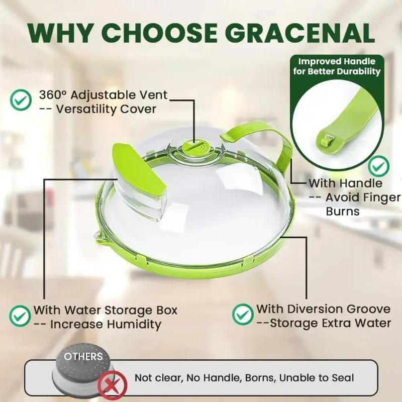 Microwave Splash Guard Food Cover Steamer Lid Transvisible Kitchen Cooking Accessories Gadgets Multifunctional For Home