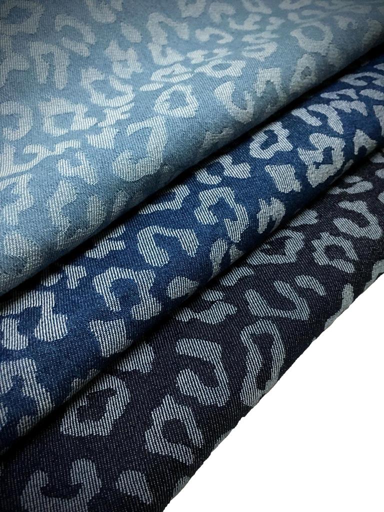 Designed Denim Thin Cloth Cotton for Denim Handmade Fabric, Fabric, Scraps, Denim, Scraps, Fabric, Crafts, Remakes, (Leopard Print, Center)