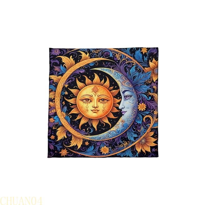 A1A2 Sun Moon Pattern Astrology Tablecloth Tarots Divinations Tablecloth Altars Cloth Divinations Board Game Accessory