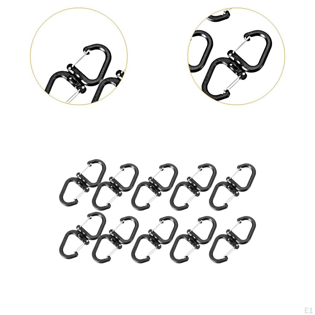 10 Pack S Hooks for Backpacking And Camping with Snap