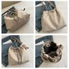 New Fashion Drawstring Shoulder Bag Travel Casual Nylon Tote Bag Waterproof Basic Style Crossbody Bucket Bag Women