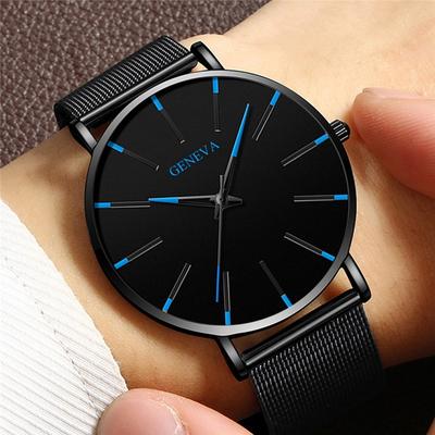 Mode Ultra Dunne Heren Zakelijke Horloges Stalen Mesh Band Quartz Polshorloge voor Man Klok Reloj Hombre